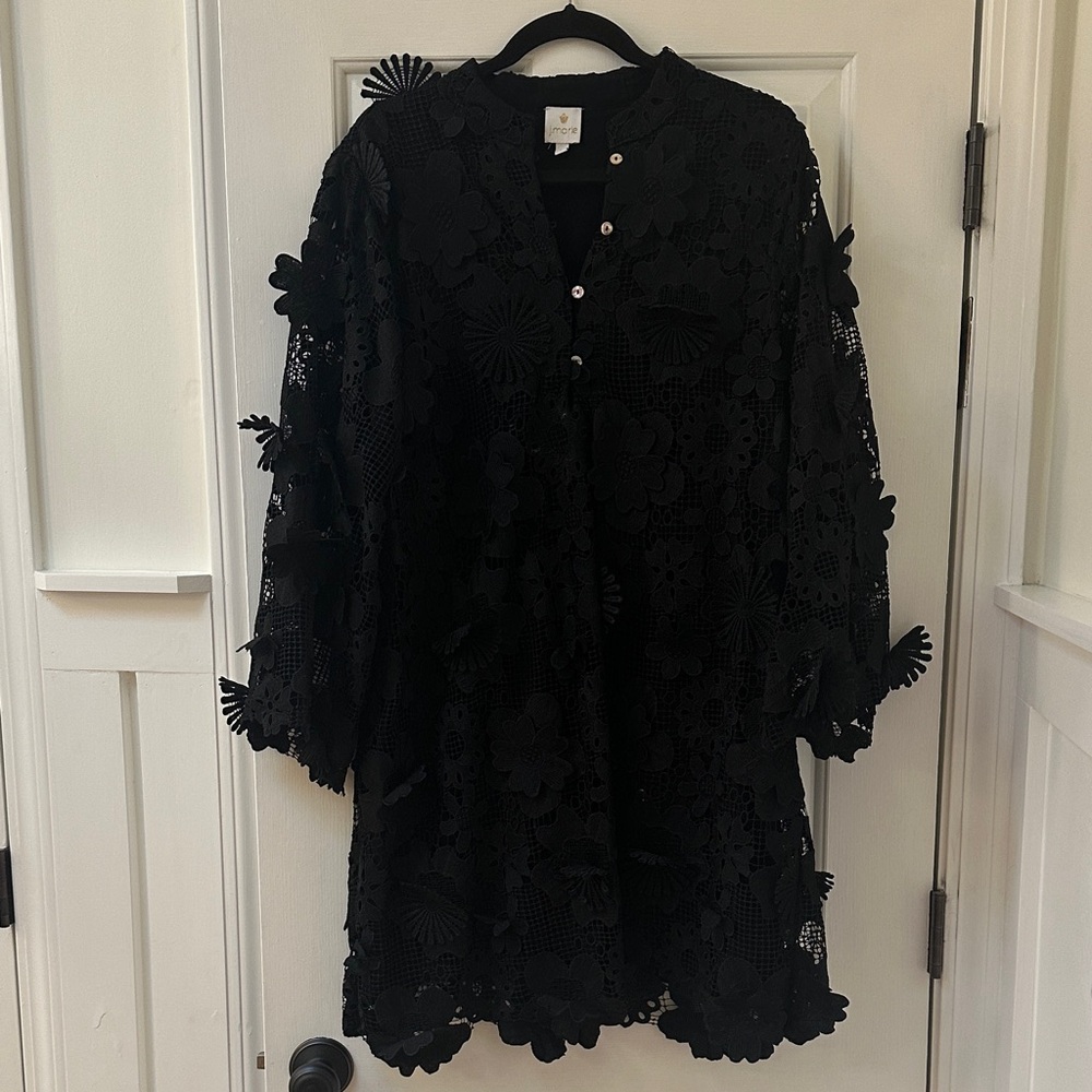 Black Lace Floral Dress